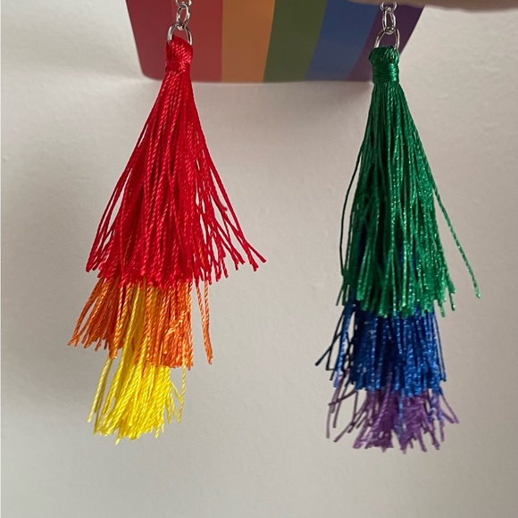 Pride Rainbow Tassel Earrings - Picture 2 of 2